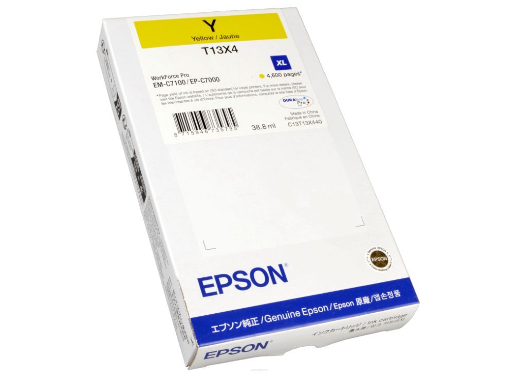 Tusz EPSON T13X4 YELLOW do WorkForce Pro EM-C7100/EP-C700 C13T13X440