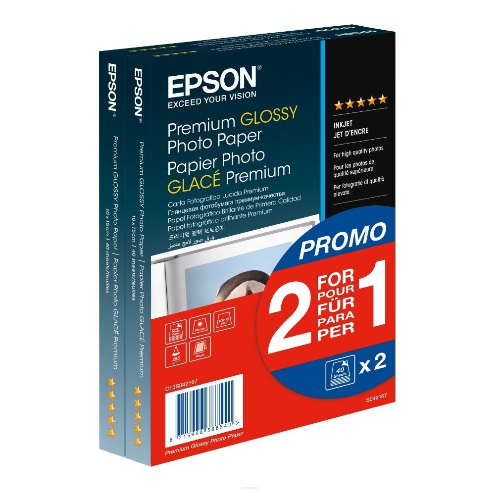 Papier Epson C13S042167 Glossy Photo 10x15 80 ark. 255 g/m2