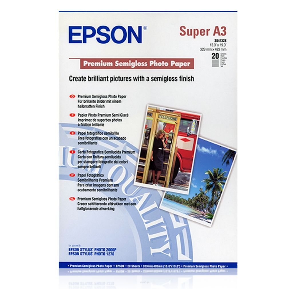 Papier Epson C13S041328 Semigloss Photo A3+ 20 ark. 250 g/m2