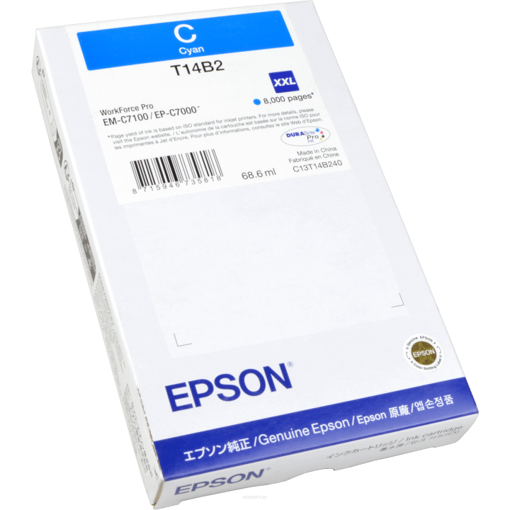 Tusz EPSON T14B2 CYAN do WorkForce Pro EM-C7100/EP-C700 C13T14B240