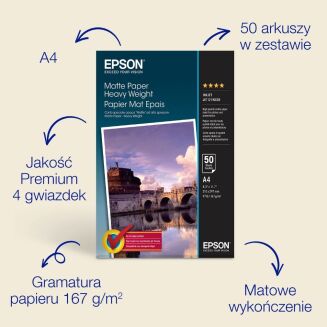 Papier Epson C13S041256 Matte Heavy Weight A4 50 ark. 167 g/m2 - 2