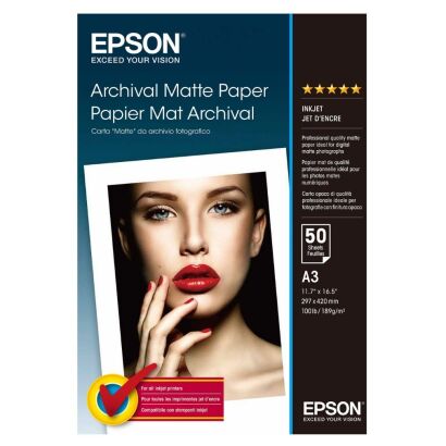 Papier Epson C13S041344 Archival Matte A3 50 ark. 189g/m2